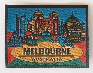VINTAGE 90s MELBOURNE VICTORIA TRAVEL SOUVENIR PATCH WOVEN CLOTH SEW-ON BADGE - Picture 1 of 3