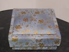 vintage pin cushion Box collectables, Blue/ Gold 