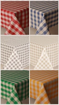 Gingham Checked Patchwork Pvc Wipe Clean Vinyl Table Cloth Garden Outdoor - Image 1 of 4