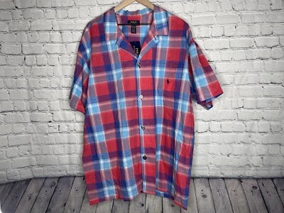 Polo Ralph Lauren Mens Red Blue Plaid Sleepwear Pajama Set Size X-Large XL NWT - Image 1 of 4