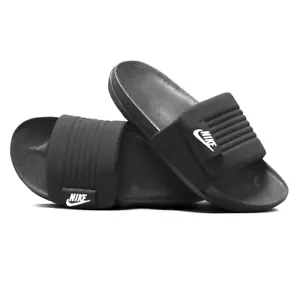 NIKE OFFCOURT ADJUSTABLE SLIDES SANDALS MENS SIZE 13 BLACK WHITE DQ9624-001 NEW - Picture 1 of 9