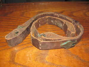US leather M1907 military rifle sling garand springfield poor  no markings