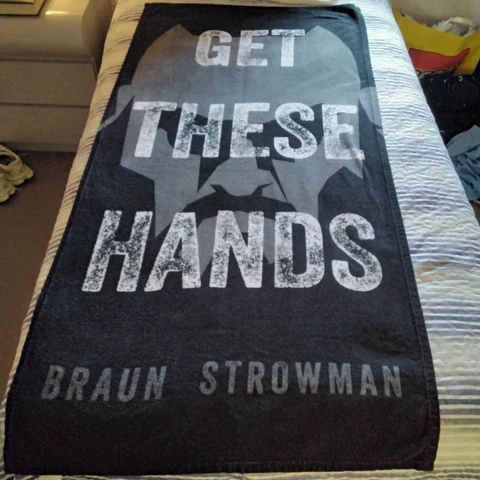 Vintage SOLD OUT Braun Strowman GET THESE HANDS WWE 30x60 Beach Towel Cover