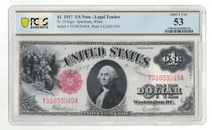 U.S. - Series of 1917 $1.00 United States Note (PCGS About Unc 53) - Picture 1 of 2