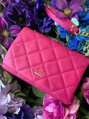 Bolso Bandolera Kate Spade Emerson Pl Cuero Acolchado Berry ROSA NUEVO CON ETIQUETAS $398 Foto 1 de 4
