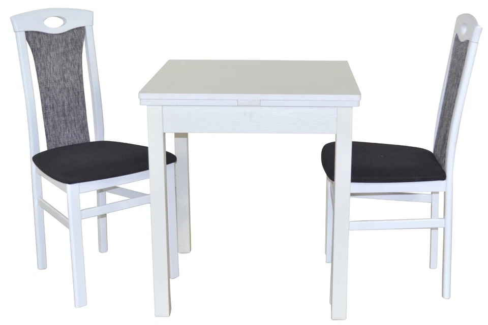 3tlg. Tischgruppe, Essgruppe 3tlg. In 2 Farben, Esstisch ausziehbar - Bild 1 von 1