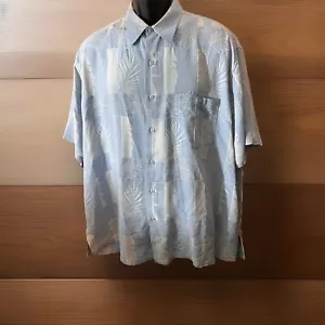 Camisa hawaiana con botones Tori Richard para hombre 2XL azul seda manga corta en relieve - Imagen 1 de 5
