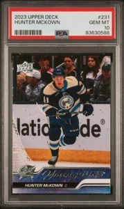 2023-24 Upper Deck Serie 1 YG Hunter McKown Columbus Blue Jackets #231 PSA 10 - Imagen 1 de 2