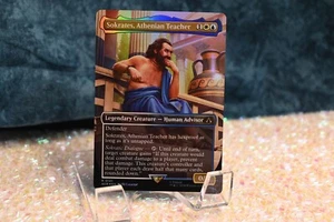 MTG Sokrates Athenian Teacher *NM* Foil Borderless Assassins Creed - Picture 1 of 1