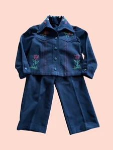 Vintage Mexican embroidered souvenir childs jacket And Pants Toddler - Picture 1 of 4