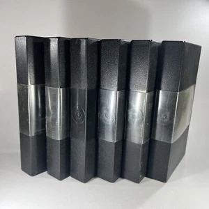 VHS Clamshell Case Plastic Hard Black Library Storage Box 6 pieces Vintage 1980s - Picture 1 of 5