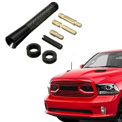 Antena corta de aspecto de carbono de 3" con tornillos para Dodge Ram 1500 2500 3500 1999-2008 Foto 1 de 4