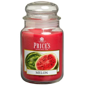 Price's Candles Large Glass Jar Melon 150 Hours Burn Time Prices Candles - Picture 1 of 1