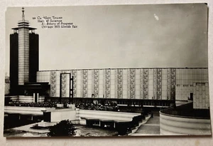 Carillon Tower Hall/Science Cent of Progress Chicago 1933 World's Fair IL RPPC - Picture 1 of 2
