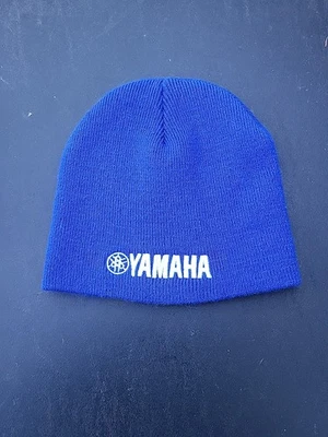 Yamaha Logo Blue Knit Beanie Hat Cap Winter One Size - Image 1 of 4