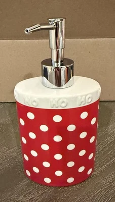 Dispensador de jabón a lunares rojo y blanco Ho Ho, nuevo Foto 1 de 3