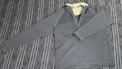 Suéter gris manga larga Columbia 1/4 cremallera para hombre talla grande. 03 Foto 1 de 4