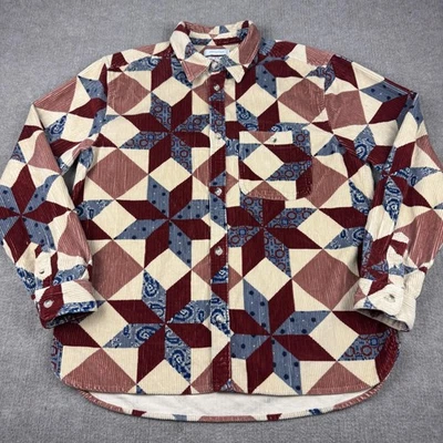 Camisa Urban Outfitters Para Hombres M Multicolor Pana Geométrica Edredón Estilo Patrón Foto 1 de 4