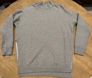 Free People Wonen’s mock neck sweatshirt tunic sweater Small S Gray Cotton - Picture 1 of 13