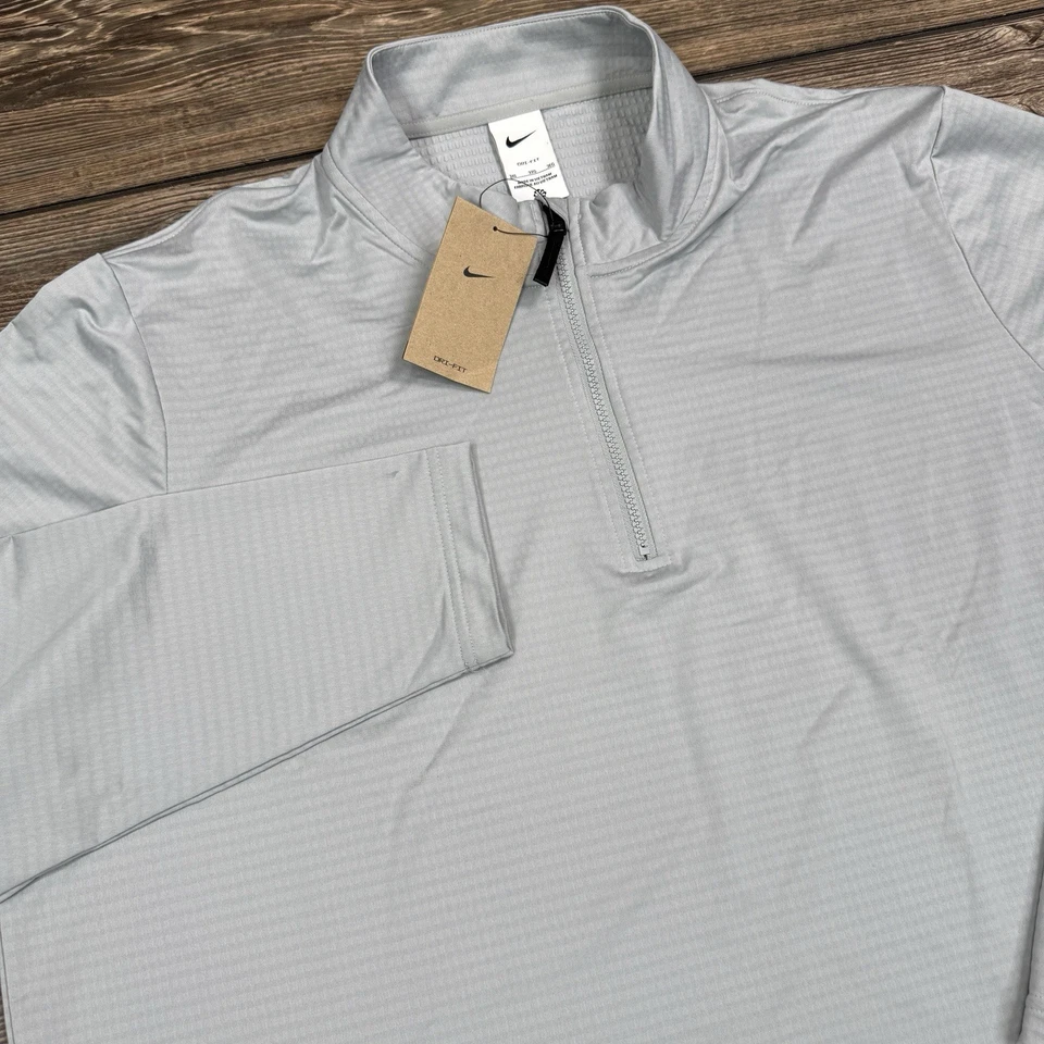 Nike Mens Dri Fit Victory Gray 1/2 Zip Golf Pullover FD5837-077 Size 3XL