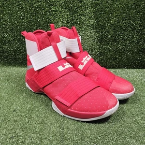 Nike Lebron James Soldier 10 Red White Basketball Shoes 856489-663 Mens 15 - Picture 1 of 9