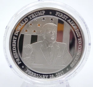 2017 President Trump's Address to Congress .999 Silver Commemorative Coin w /COA - Picture 1 of 5