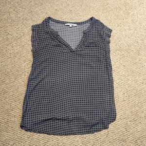 Ava Christine Blouse Top Womens Small Blue Short Sleeve V Neck Cap Sleeve - Picture 1 of 7