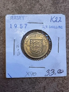 Jersey 1/4 Shilling 1957 Münze K22 RARE WORLD COIN Combiversand - Bin 1 - Bild 1 von 4