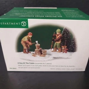 DEPARTMENT 56 NEW ENGLAND HERITAGE VILLAGE A DAY AT THE CABIN 2 PIECE SET #56642 - Picture 1 of 10