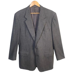Ermenegildo Zegna Blazer Men Size 56 EU/ 46 US Gray Sport Coat Wool Cashmere - Picture 1 of 16