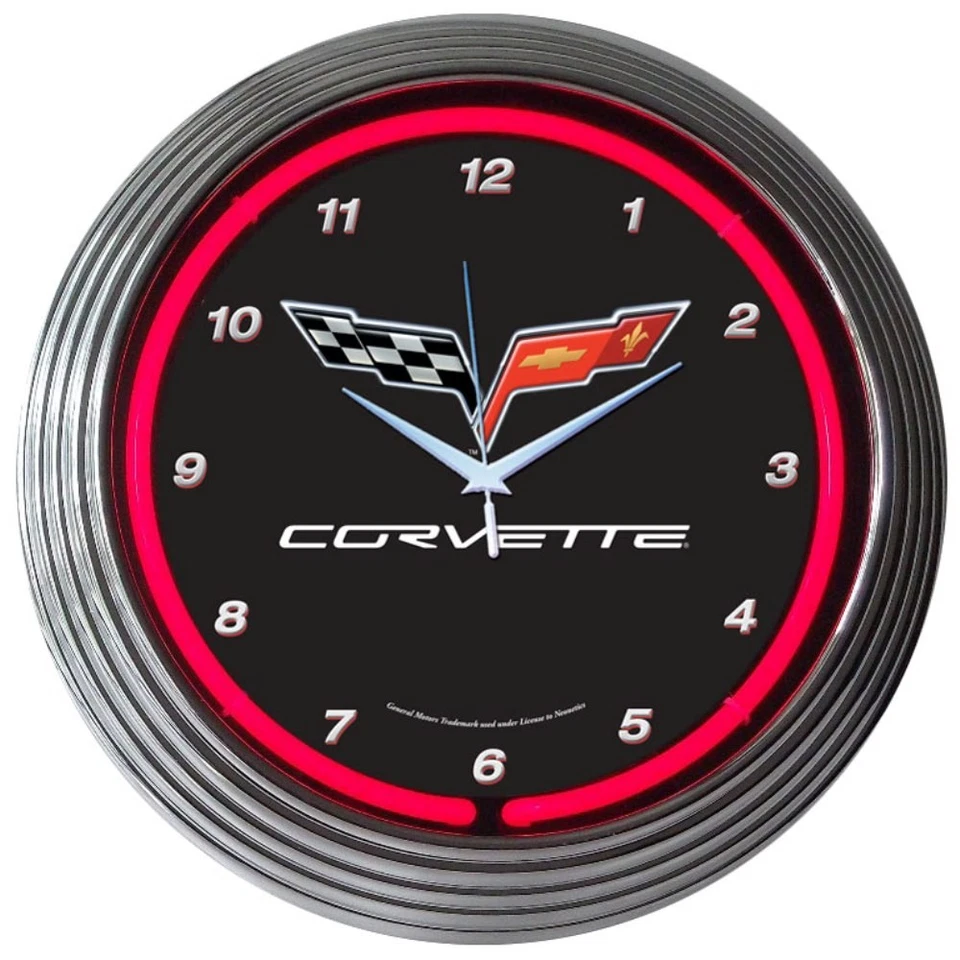 Corvette C6 Neón Reloj Coches Sala de Juegos Sótano Cueva Garaje Pared Arte Decoración Foto 1 de 1