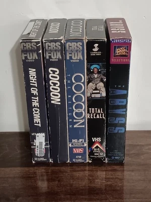 VHS Sci-fi Lot Of 5- Night Of The Comet - Cocoon 1&2 - Total Recall - The Abyss - Image 1 of 4
