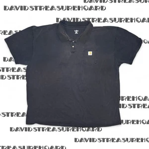 Polo Carhartt negro para hombre talla 4XL ropa de trabajo informal con botones - Imagen 1 de 8