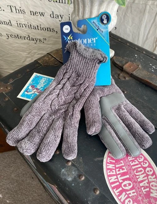 Guantes Isotoner Signature Gris Tejido con Cable SmarTouch Pantalla Táctil Para Mujer O/S NUEVO Foto 1 de 1