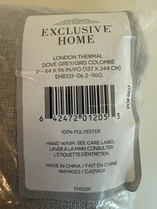 Exclusivo par de paneles de cortina superior con ojal para el hogar, 54"x96", gris paloma - Imagen 1 de 5