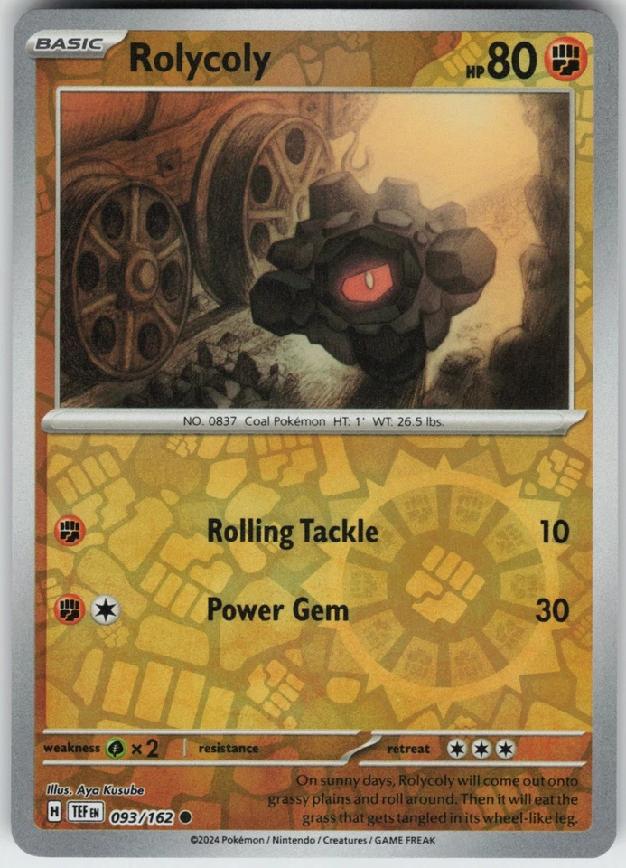 PO-01 Reverse Holo Rolycoly 093/162 Common SV05: Temporal Forces - Image 1 of 1