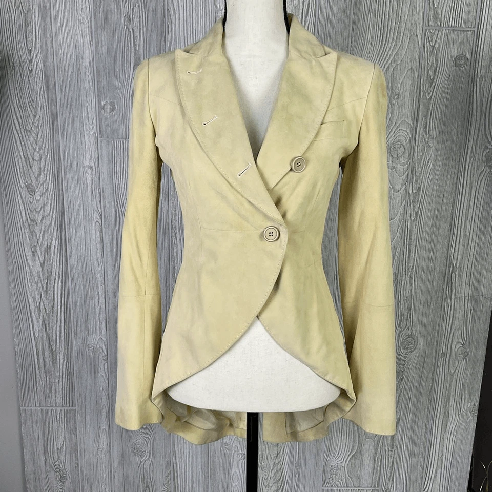 Chaqueta Blazer Brunello Cucinelli Vera Pelle Asimétrica Cuero Drapeado Italiana Si Foto 1 de 4