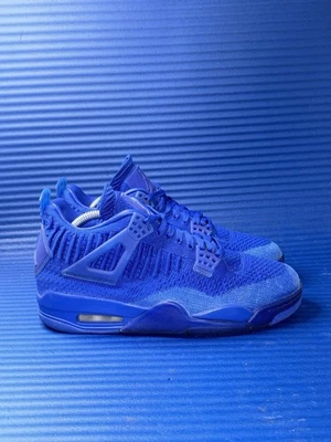Talla 10- Para hombres Nike Air Jordan 4 Flyknit Hyper Royal Azul Zapatos RARO AQ3559-400 Foto 1 de 4