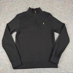 Polo Ralph Lauren 1/4 Zip Pullover Sweater Black Boys Large L 14-16 - Picture 1 of 10