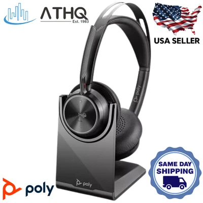 Auriculares inalámbricos Poly Voyager Focus 2 certificados por Microsoft Teams con soporte de carga Foto 1 de 4