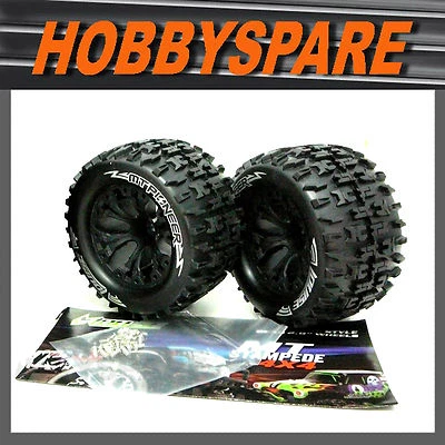 LOUISE 1/10 RC TRUCK WHEEL & TYRE 0 OFFSET MONSTER JAM RUSTLER STAMPEDE REAR - Image 1 of 3