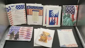 47 biglietti patriottici americani 4 luglio per militari schierati con buste - Foto 1 di 12