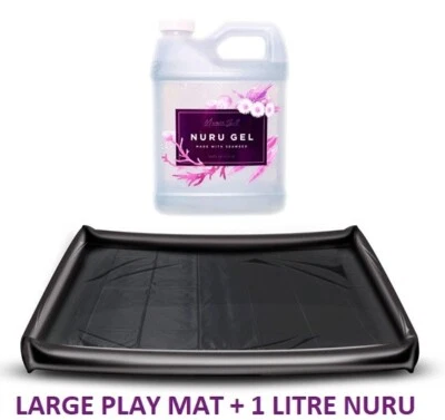 Magic Gel Nuru 1000ml Body Slide + Luxury PVC Waterproof 200cm Playmat