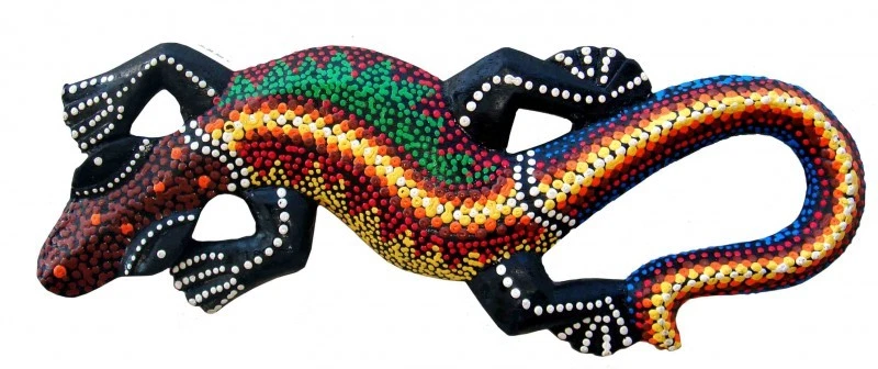 Deko-Gekko FIRE TAIL, Holz, 20 cm, Wandschmuck - Bild 1 von 1