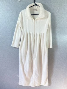Accappatoio donna Mark Travers ciniglia XS bianco lungo Supertex Australia zip davanti - Foto 1 di 7
