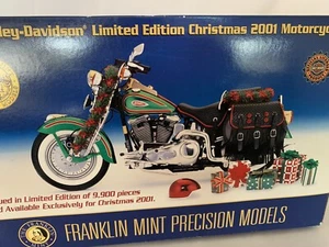 Harley Davidson Ltd. Edition Christmas 2001 Motorcycle 1:10th by Franklin Mint - Picture 1 of 12