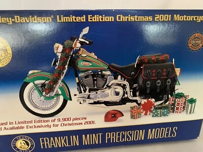 Harley Davidson Ltd. 2001 年圣诞节摩托车 1: 10 版 Franklin 完好 — 第 1/4 张图片