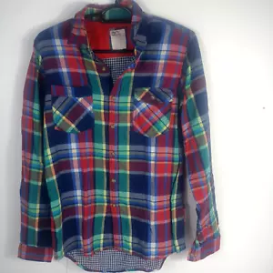 PDU Men's Classic Fit Long Sleeve Plaid Flannel Shirt Vintage - Picture 1 of 5