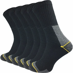 6 Paar Herren Arbeitssocken | verstärkt & langlebig | Baumwolle | WORK | schwarz - Bild 1 von 7