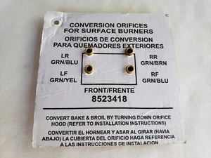 Whirlpool 4-Pc Conversion Orifice Kit WP8523418 (8523418, 8273358, 1027989) 2924 - Picture 1 of 2